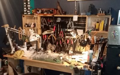 Adhesives, solvents, sealers and cleaning agents used in pen repair. Eric Wilson