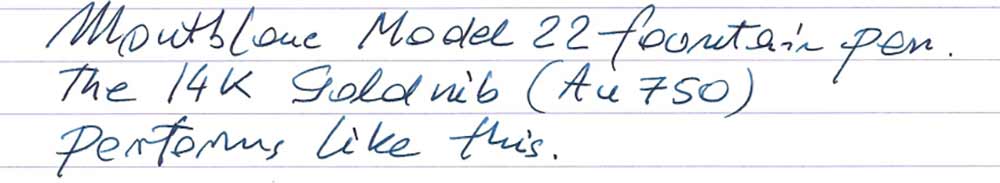 Montblanc Model 22 Fountain Pen (circa 1960-80) - writing sample