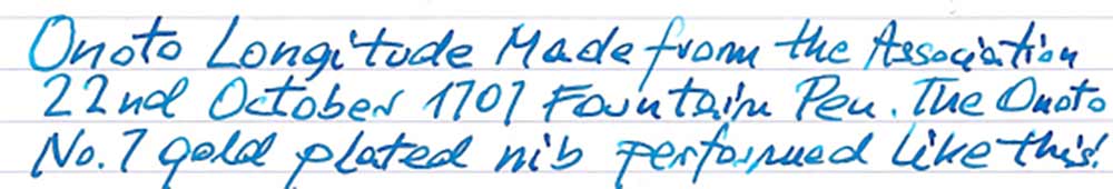 Onoto Longitude Made from the Association 22nd October 1707 (2023) - writing sample