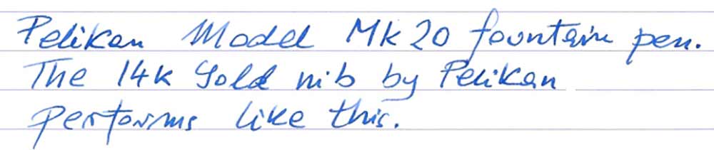 Pelikan Model MK 20 Fountain Pen (pre-1970) - writing sample