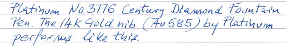 Platinum No. 3776 (Mount Fuji) Century Diamond Fountain Pen (pre-2015) - writing sample