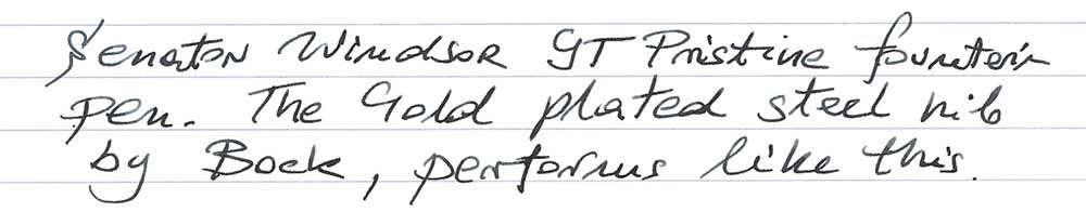 Senator Windsor GT Pristine Fountain Pen (pre-1990) - writing sample