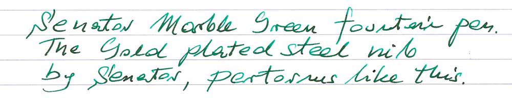 Senator Marble Green & Gold Fountain Pen (pre-1990) - writing sample