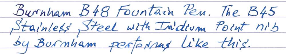 Burnham B48 Fountain Pen (1948) - writing sample