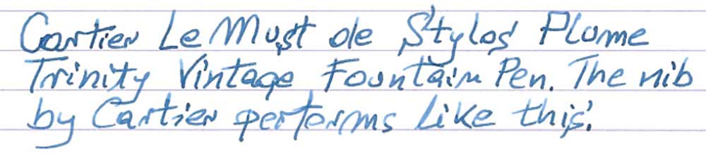Cartier les Must de Stylos Oval Vintage Fountain Pen (1985) - writing sample