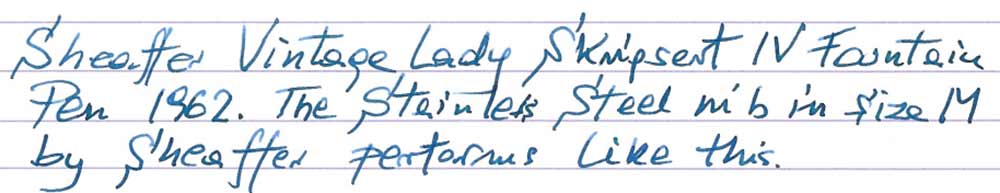 Sheaffer Vintage Lady Skripsert IV Fountain Pen (1962) - writing sample