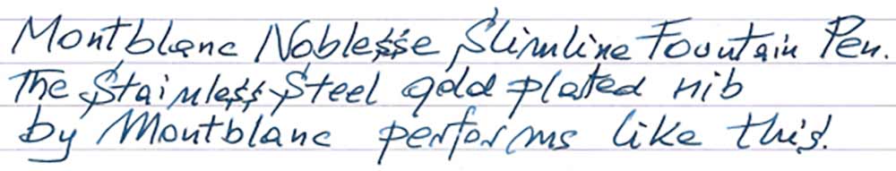 Montblanc Noblesse Slimline Fountain Pen (1974) - writing sample