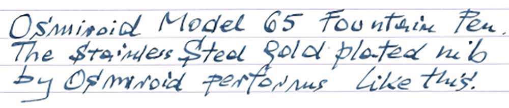 Osmiroid Model 65 Fountain Pen (pre-1970) - writing sample