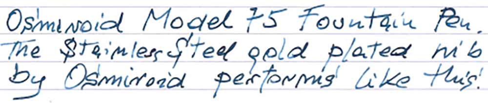 Osmiroid Model 75 Fountain Pen (pre-1981) - writing sample