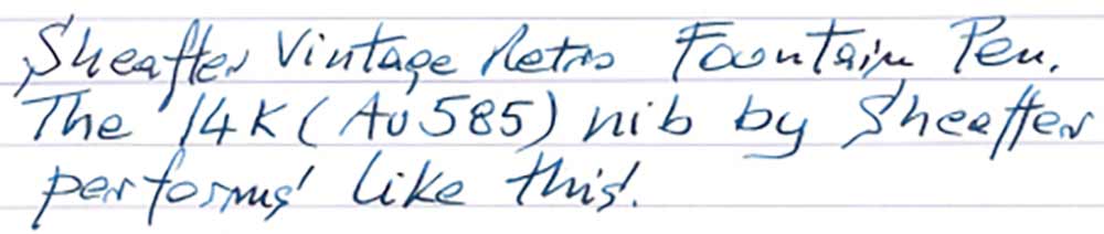 Sheaffer Vintage Retro Fountain Pen (1980s) - writing sample