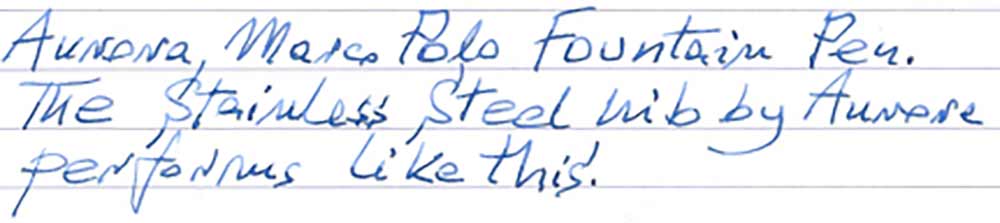 Aurora Marco Polo Fountain Pen (1980s) - writing sample