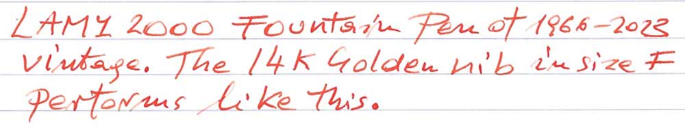 LAMY 2000 Fountain Pen (1966-2023) - writing sample
