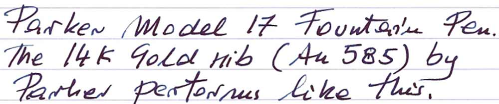 Parker Model 17 Super Duofold Fountain Pen (1962) - writing sample