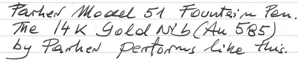 Parker Model 51 Fountain Pen (1965) - writing sample