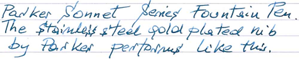 Parker Sonnet Series Fountain Pen (1994-2003) - writing sameple