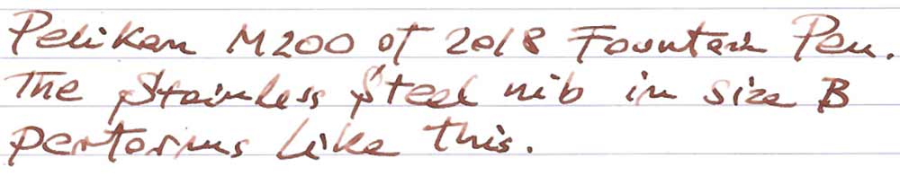 Pelikan M200 Fountain Pen (2018) - writing sample