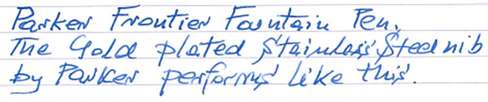 Parker Frontier Fountain Pen Custom (2002-2023) - writing sample