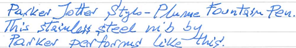 Parker Jotter Stylo-Plume Fountain Pen (2022) - writing sample