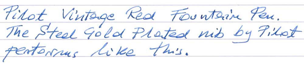 Pilot Vintage Red Fountain Pen (pre-2000) - writing sample