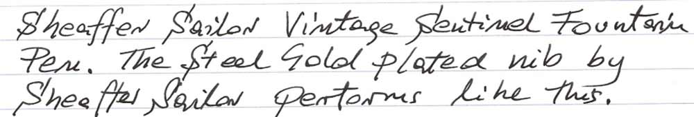 Sheaffer by Sailor Vintage Sentinel Fountain Pen (1985) - writing sample