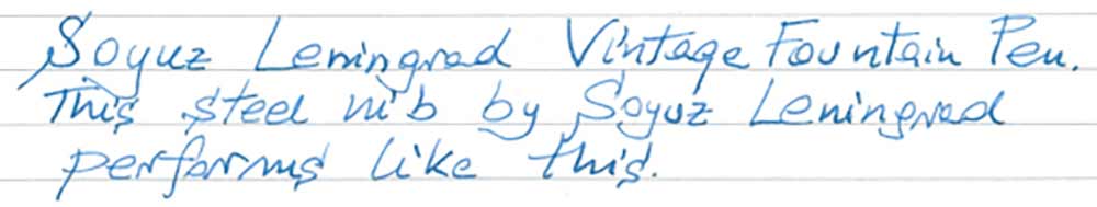 Soyuz Leningrad Vintage Fountain Pen (1961) - writing sample