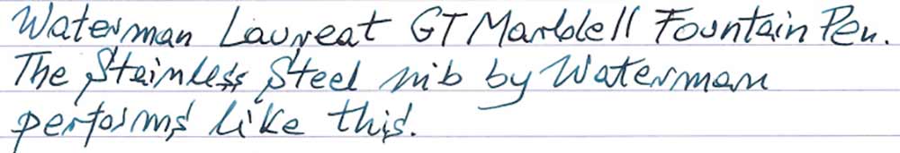 Waterman Vintage Laureat GT Marble Mk II Fountain Pen (1990s) - writing sample