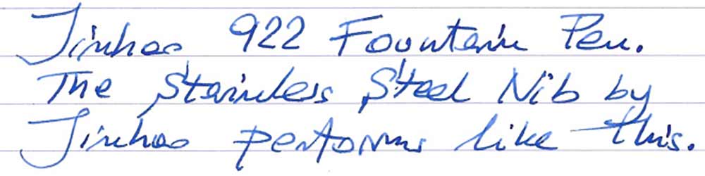 Jinhao 922 Fountain Pen (pre-2020) - writing sample