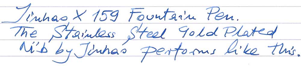 Jinhao X159 Fountain Pen (pre-2023) - writing sample