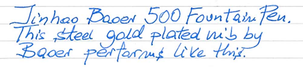 Jinhao Baoer 500 (2023) - writing sample