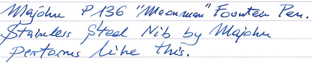 Majohn P136 "Moonman" Fountain Pen (2023) - writing sample