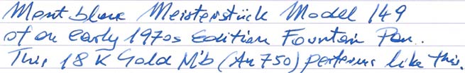 Montblanc No. 149 Meisterstück Fountain Pen - writing sample